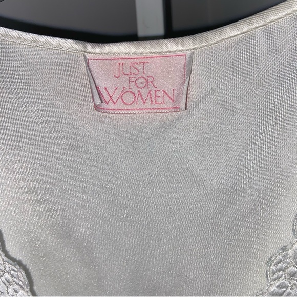 Just For Women Vintage Satin Nightgown With Lace Ruffle Ivory White Bust 55 in - Picture 5 of 11